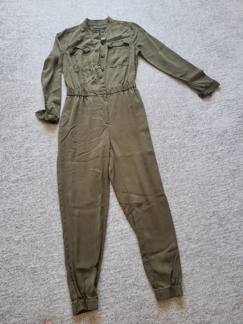Banana Republic Olive Utility Jumpsuit